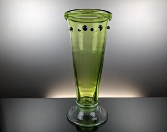 Belgian green art glass vase “Henry Dean”