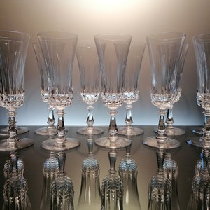 11 copas de champán de cristal Val Saint Lambert « Walton - Glendal »