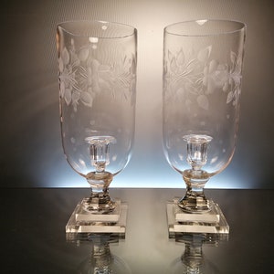 2 Art Deco glass candle holders 1920