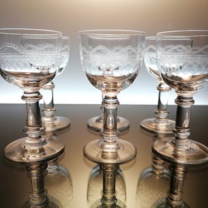 6 crystal wine glasses Val Saint Lambert « Lothaire »