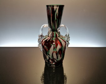 ヴィンテージ ムラーノ クリスタル花瓶：手作りのイタリア製アート