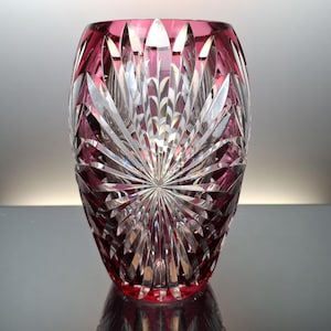 Val Saint Lambert Ruby red crystal vase &quot;Aventin&quot;