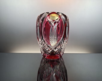 Val Saint Lambert Emerald Green Crystal Vase. - Etsy
