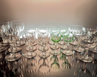 24 Antique Glasses Val Saint Lambert 