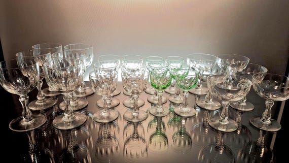 24 Antique Glasses Val Saint Lambert 