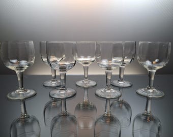 7 antique Val Saint Lambert water glasses 1880