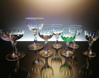 42 Antique glasses Val Saint Lambert "Olivier"