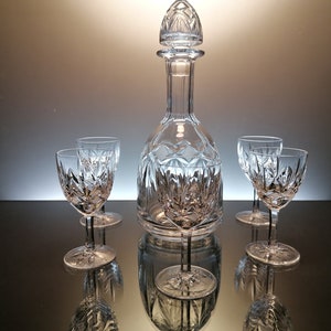 French crystal carafe with 5 port glasses “Saint Louis”
