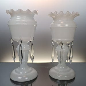 Victorian opaline vases / candle holders