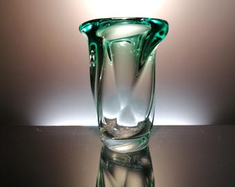 Val Saint Lambert Emerald Green Crystal Vase “saurat” - Etsy