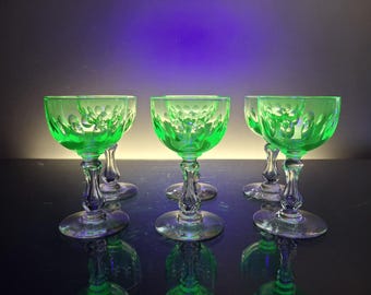 Val Saint Lambert Emerald Green Crystal Vase. - Etsy