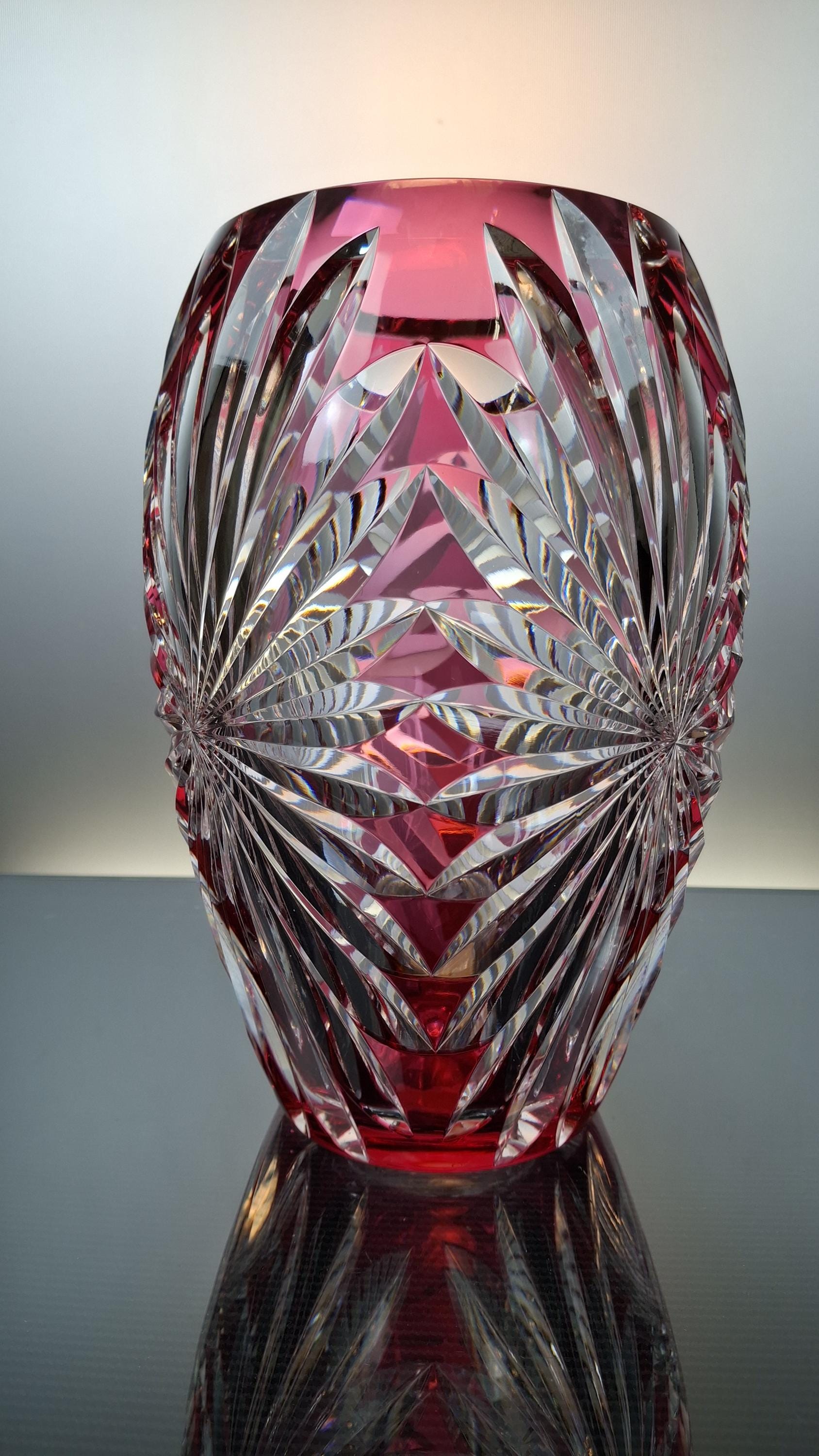 Val Saint Lambert Ruby Red Crystal Vase 