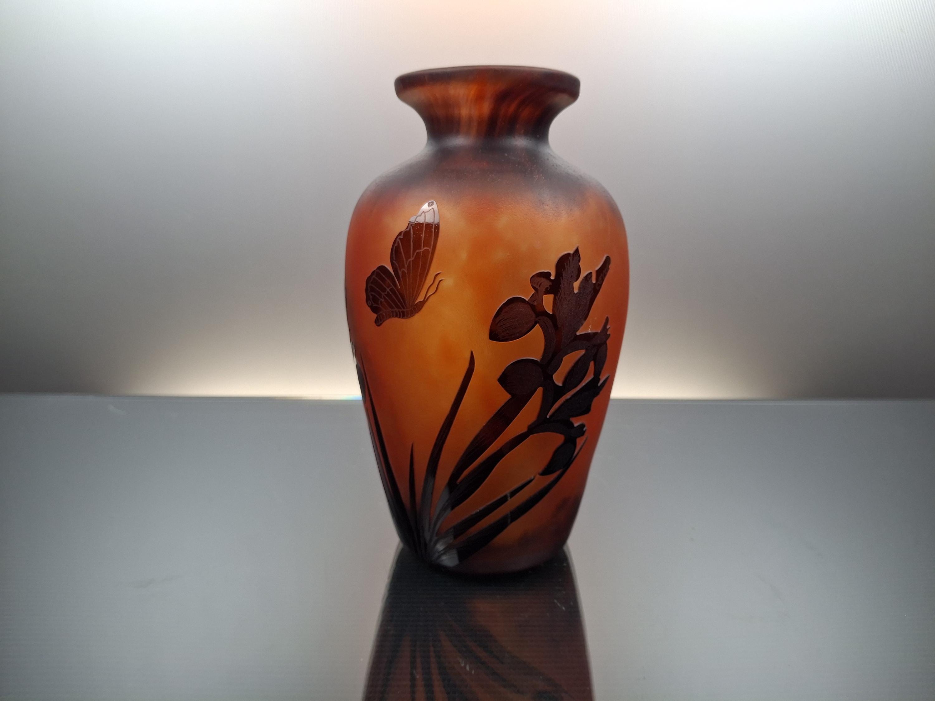 French Art Deco Glass Paste Vase “ La Rochère” - Etsy