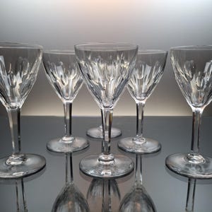 6 crystal wine glasses Val Saint Lambert « Nestor - Hamlet»