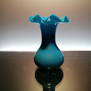 French little blue 19th century opaline vases