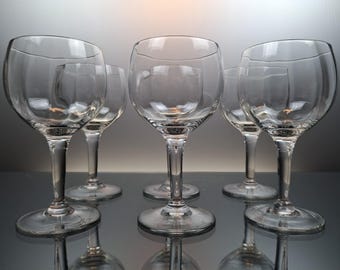 6 art deco water glasses Val Saint Lambert « Beaujolais»
