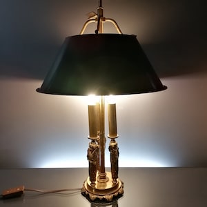 Lampada da tavolo Bouillotte in bronzo francese