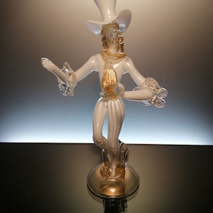 24K 金が埋め込まれたベニスのアート ガラスの置物。