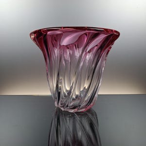 Val Saint Lambert Clear – Turquoise Crystal Vase “conque” - Etsy