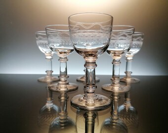 クリスタル ワイン/ポート グラス 6 個 ヴァル サン ランベール