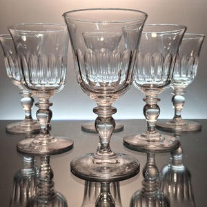 6 water glasses “Tulip - Côtes Creuses” 19th century “Baccarat”