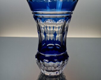 Val Saint Lambert Cobalt Blue Crystal Vase - Etsy
