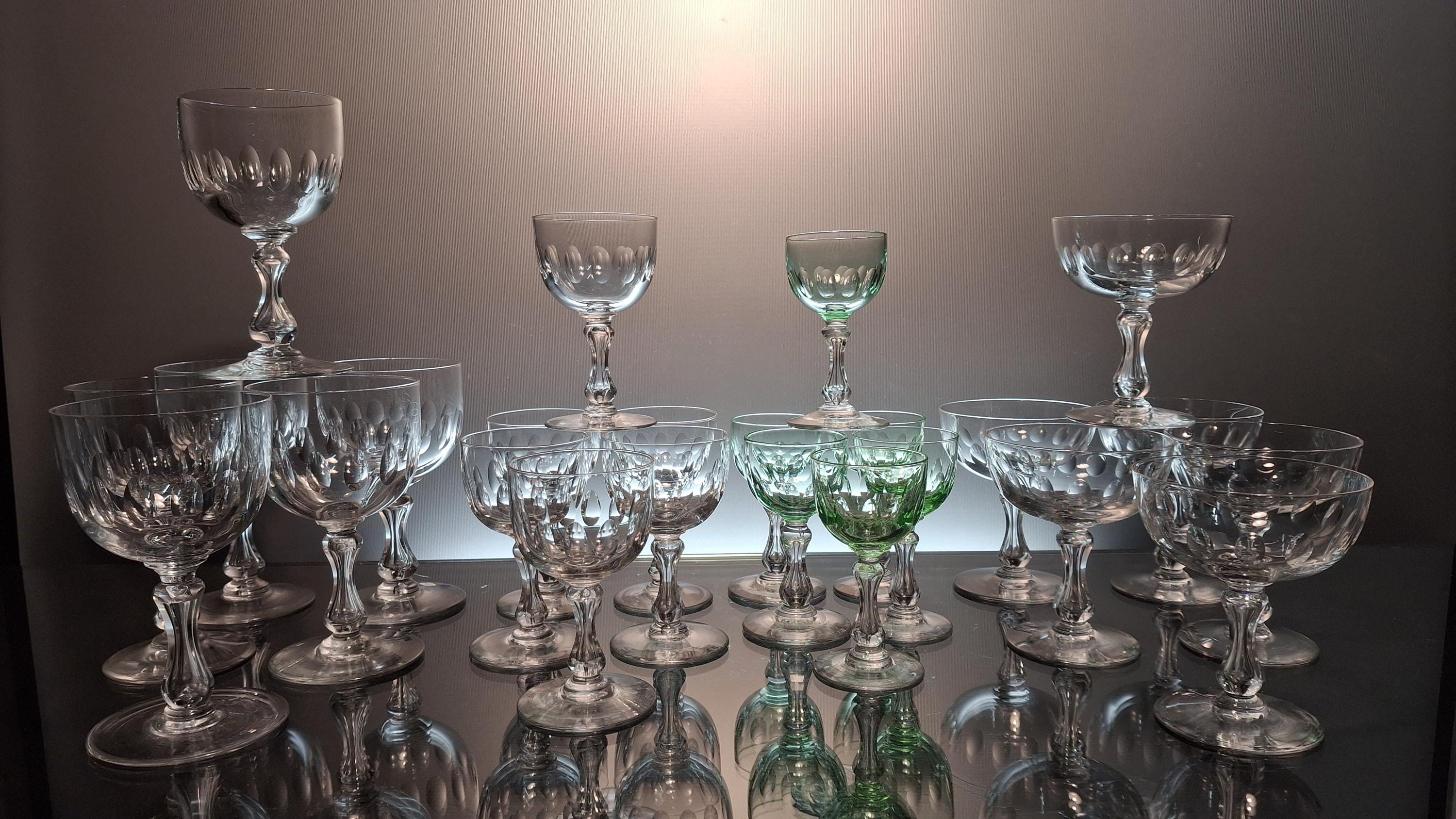 24 Antique Glasses Val Saint Lambert 