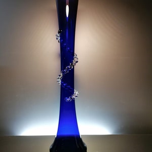 Large Polish vintage glass vase &quot;Huta Szkla&quot;