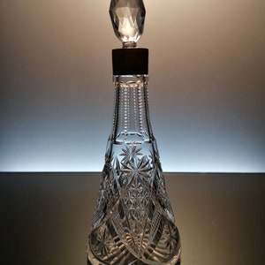 French crystal carafe with silver-plated rim