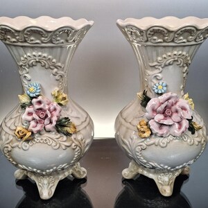 couple Italian ceramic vases &quot;Capodimonte&quot;