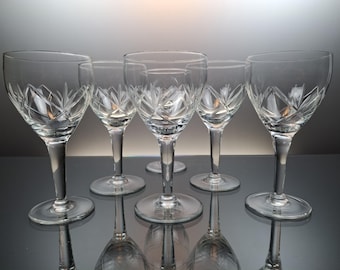 6 crystal water glasses Val Saint Lambert