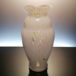 white art nouveau glass vase “Clichy - Legras”