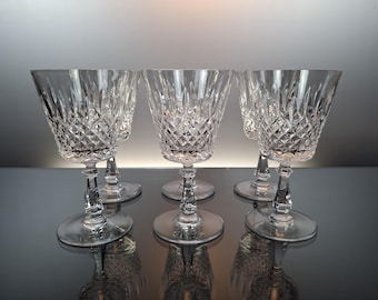 6 vasos de agua de cristal Val Saint Lambert «Walton»