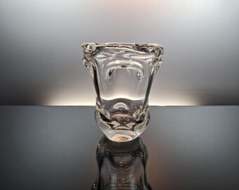 Clear Crystal vase “Antonio & Guido Bon - Val Saint Lambert"