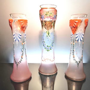 3 French art nouveau glass vases