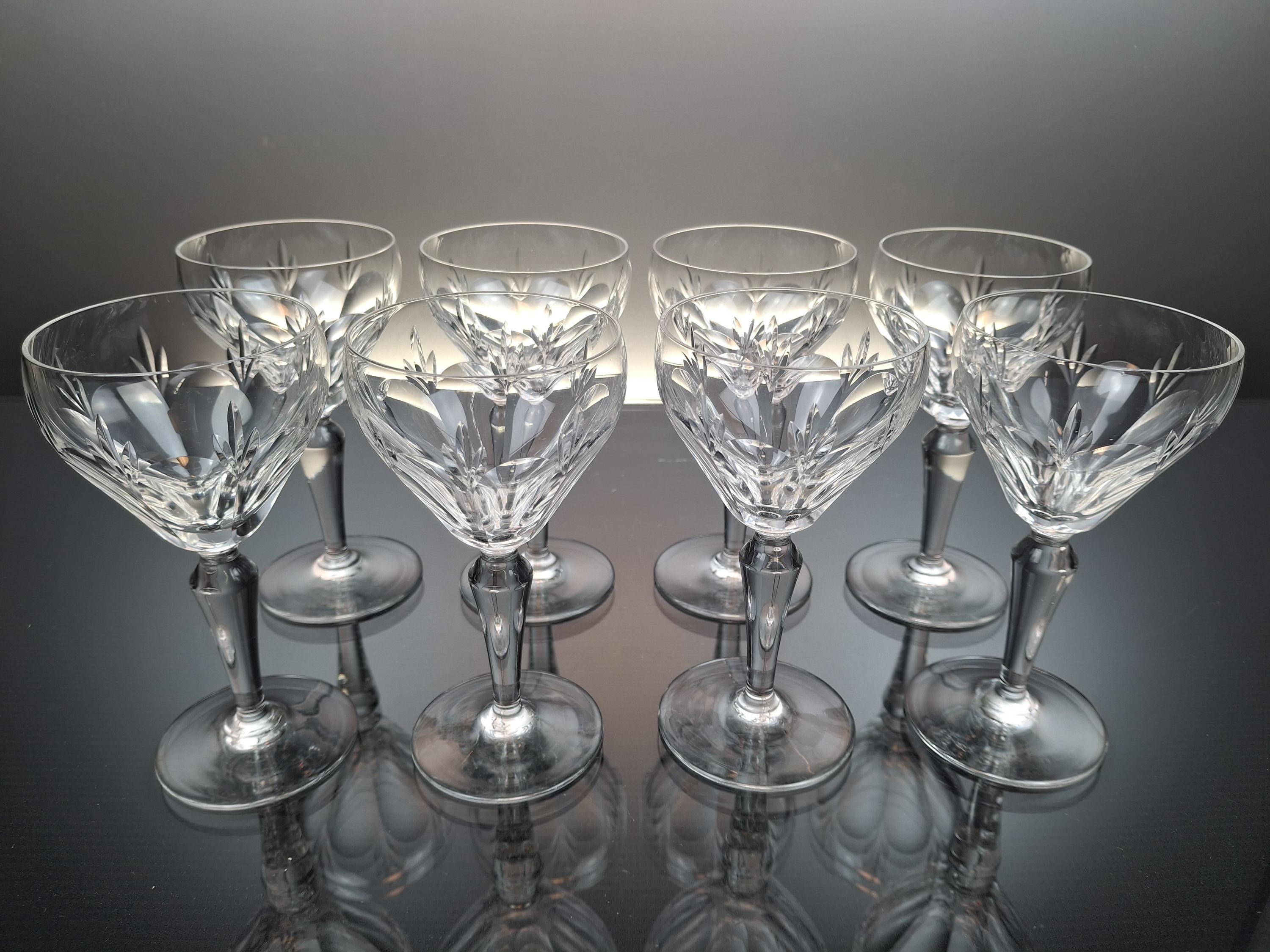 8 Belgian Crystal Port Glasses “val Saint Lambert” - Etsy