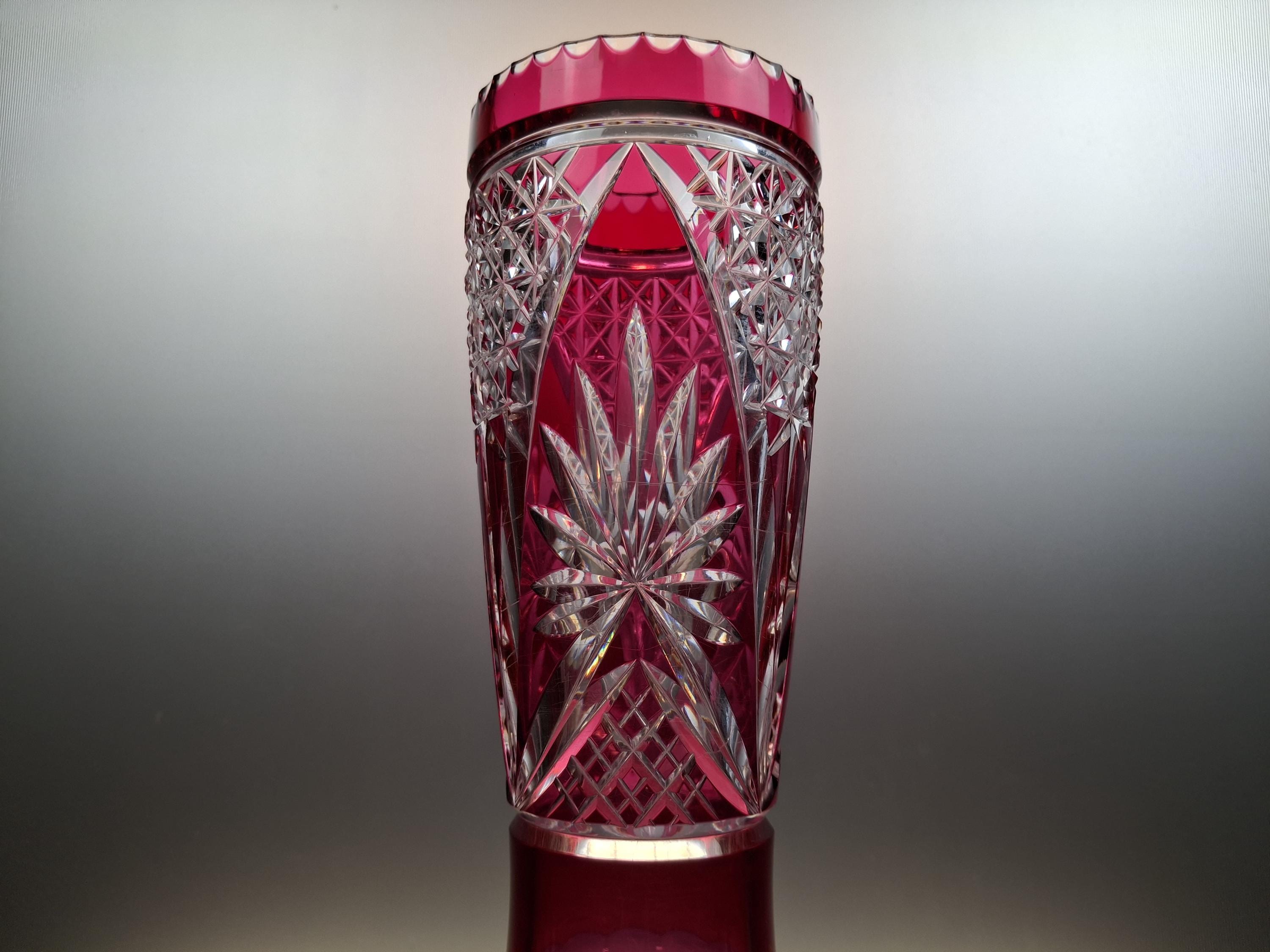 Val Saint Lambert Ruby Red Crystal Vase “hubert Fouarge” - Etsy