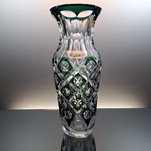 Val Saint Lambert emerald green crystal vase “Maintenon”
