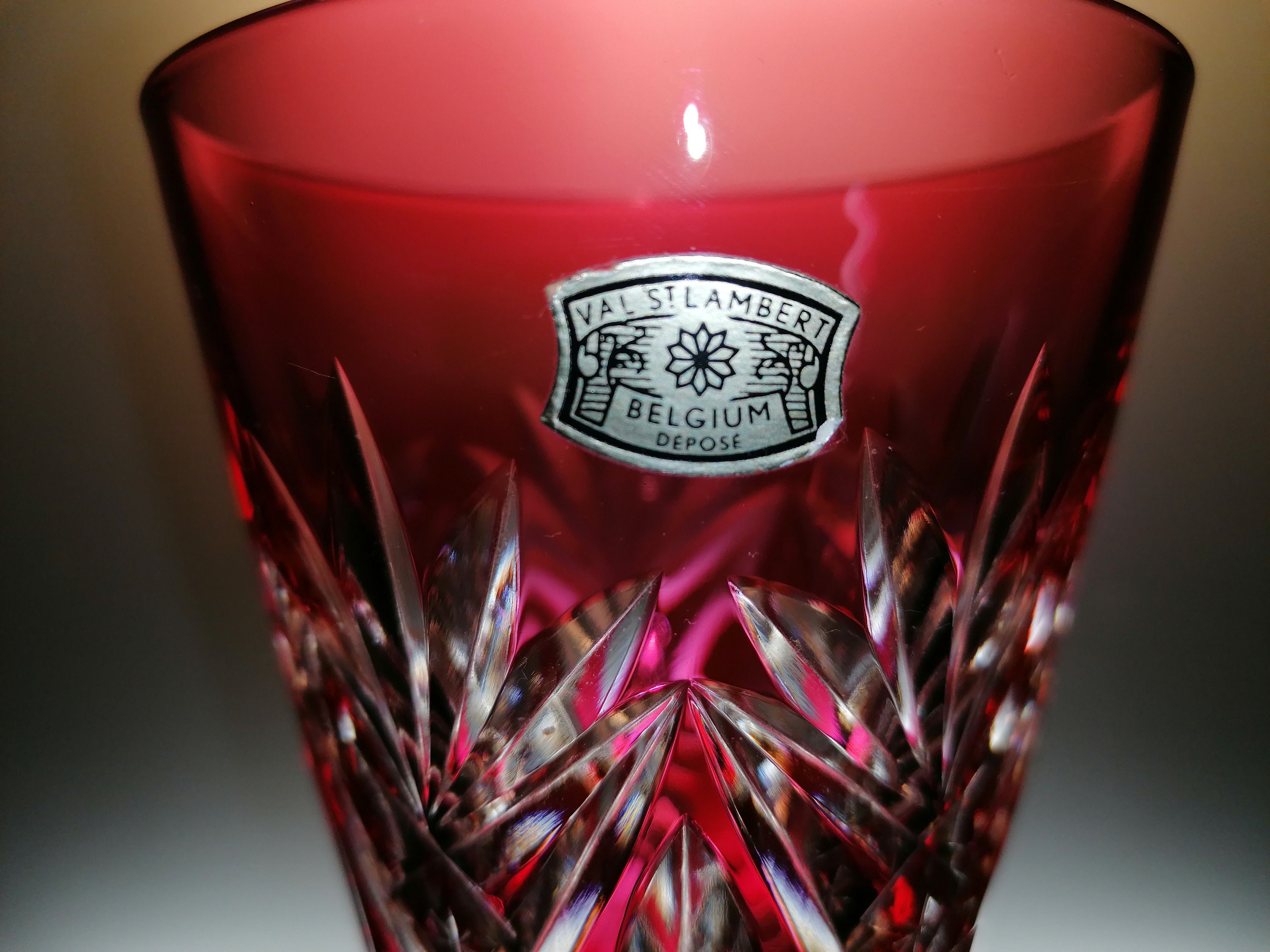Val Saint Lambert Ruby Red Crystal Wedding Glass “scheffel Val Saint Lambert Ruby Red Crystal Wedding Glass “scheffel