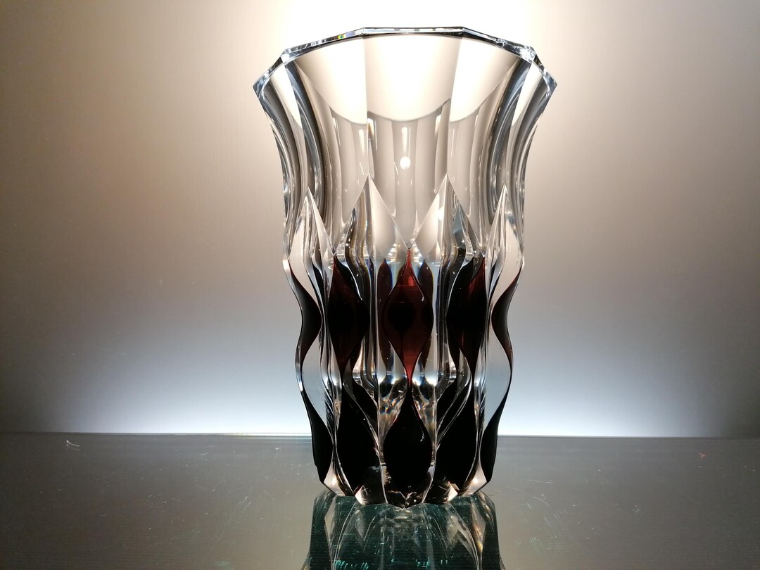 Val Saint Lambert Art Deco Crystal Vase “lupin” - Etsy
