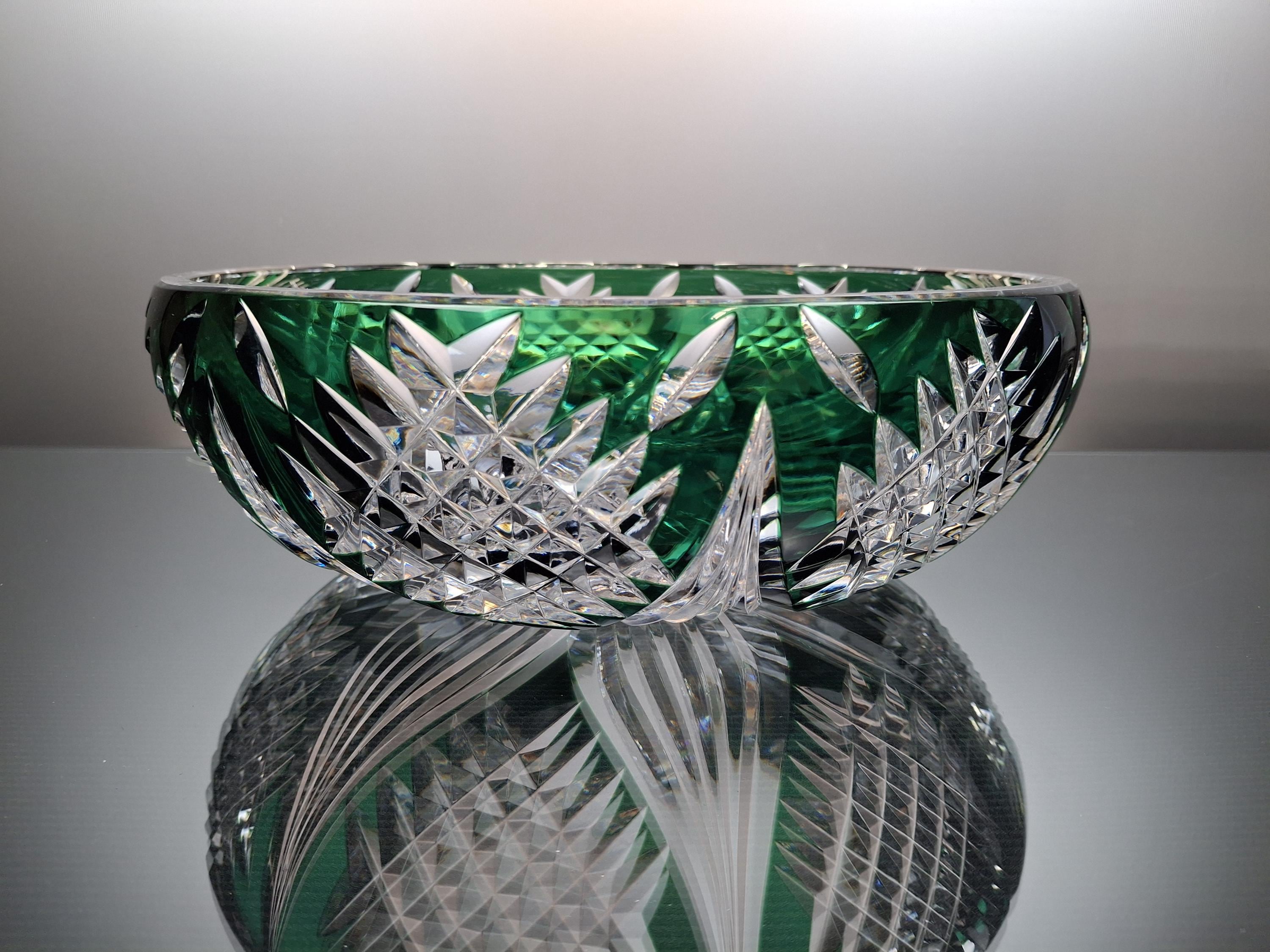 Val Saint Lambert Emerald Green Crystal Fruit Bowl “pau” - Etsy