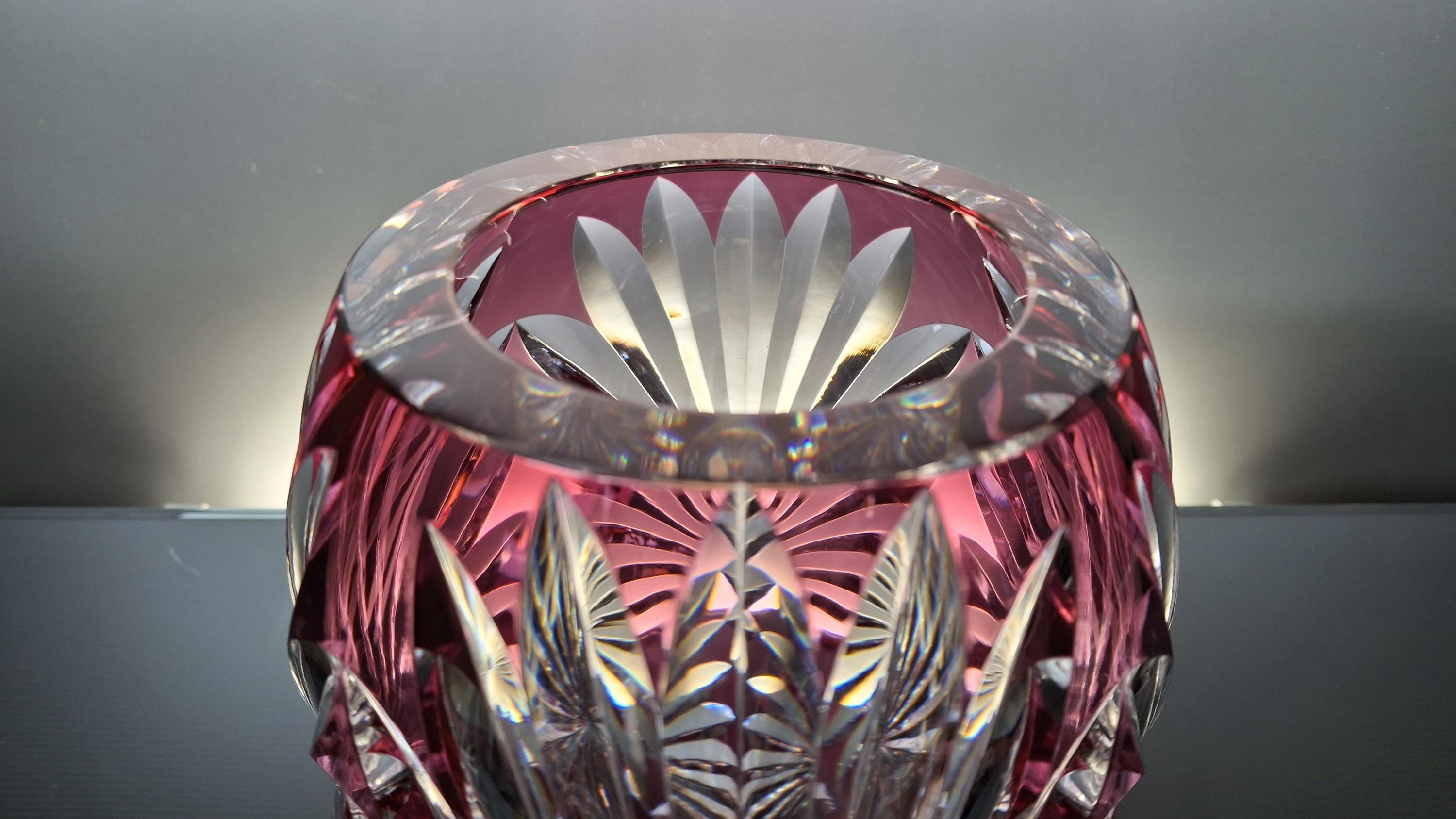 Val Saint Lambert Ruby Red Crystal Vase 