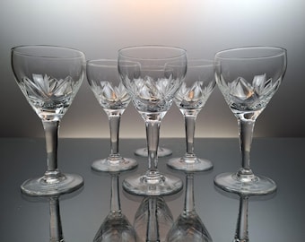 6 crystal port glasses Val Saint Lambert
