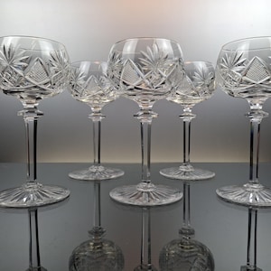 5 crystal Roemer wine glasses  Val Saint Lambert « Berncastel»
