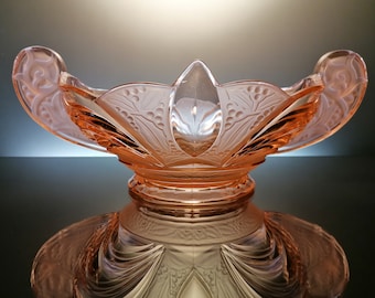 German rosaline art deco glass bowl