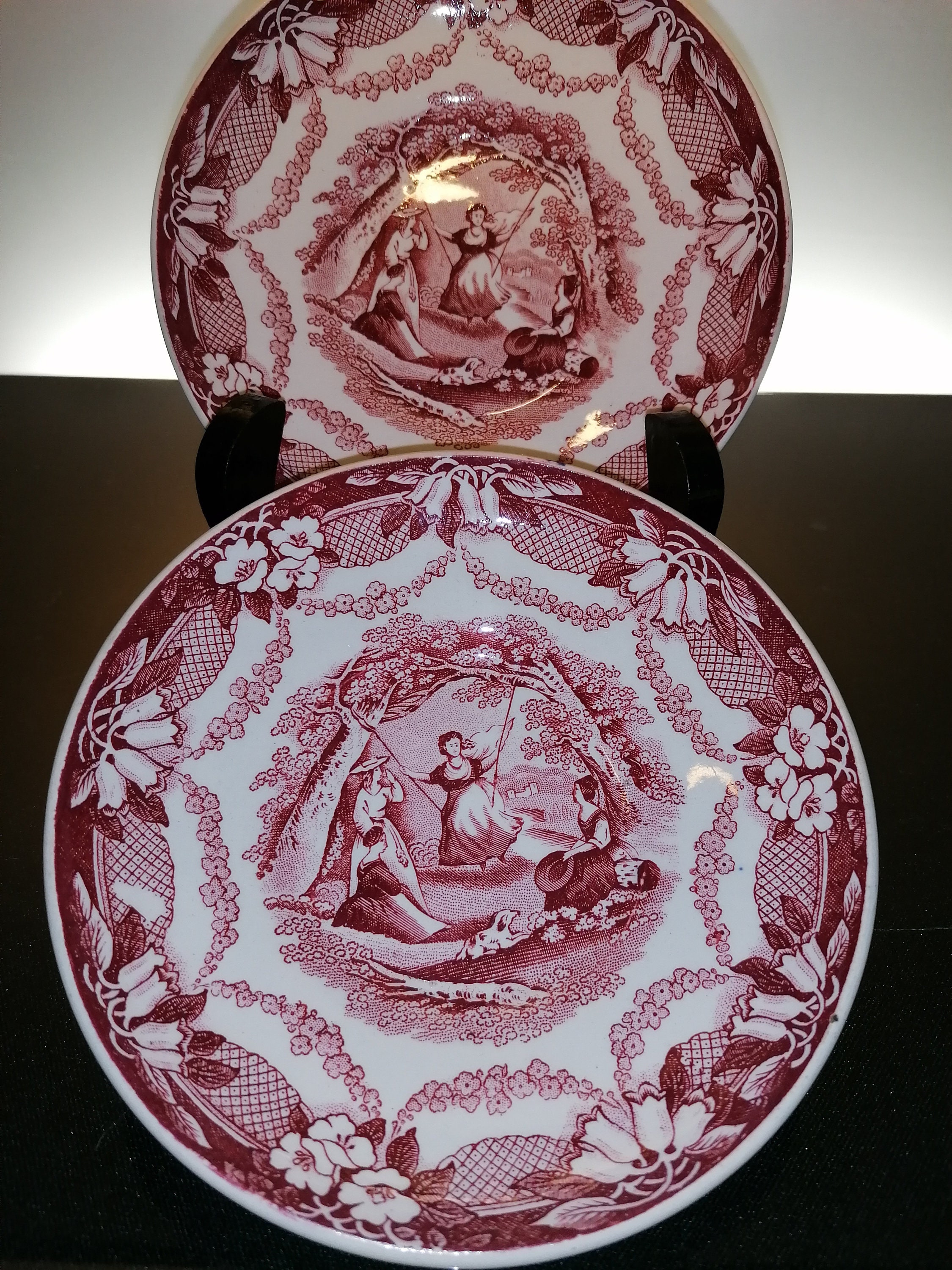 アンティーク陶器皿2枚「ガールズ」 - Etsy 日本