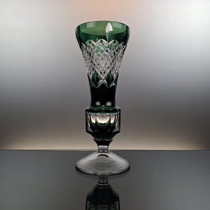 Val Saint Lambert emerald green crystal vase “Solignac”