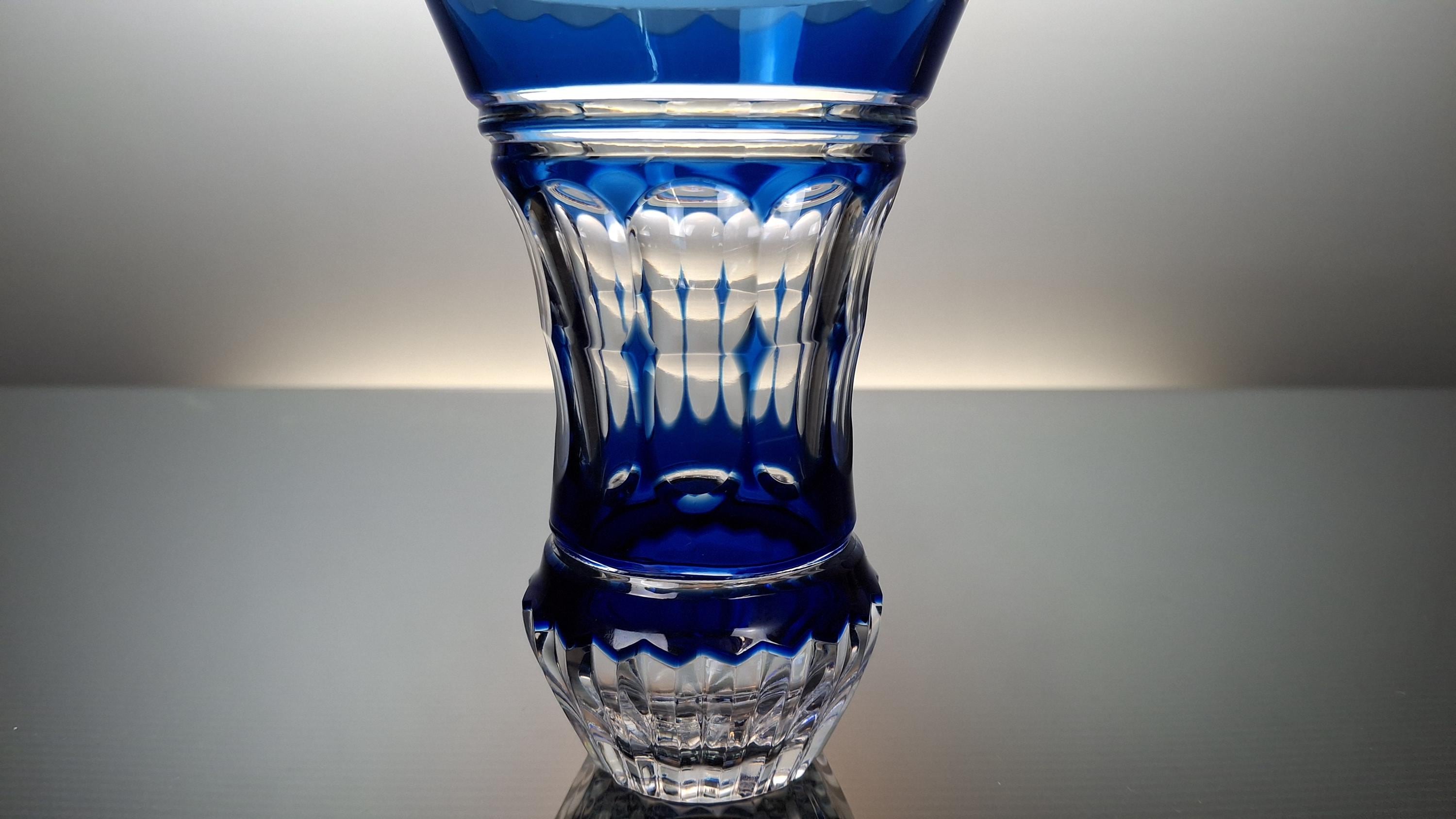 Val Saint Lambert Cobalt Blue Crystal Vase - Etsy