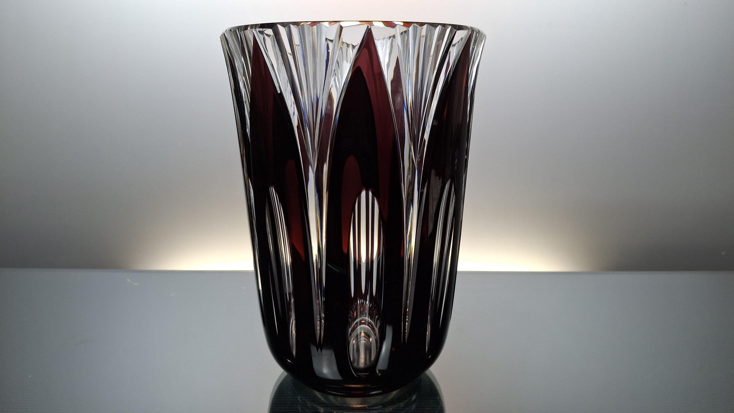 Val Saint Lambert Art Deco Crystal Vase 
