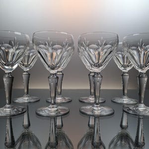 8 Belgian crystal port glasses  “Val Saint Lambert”